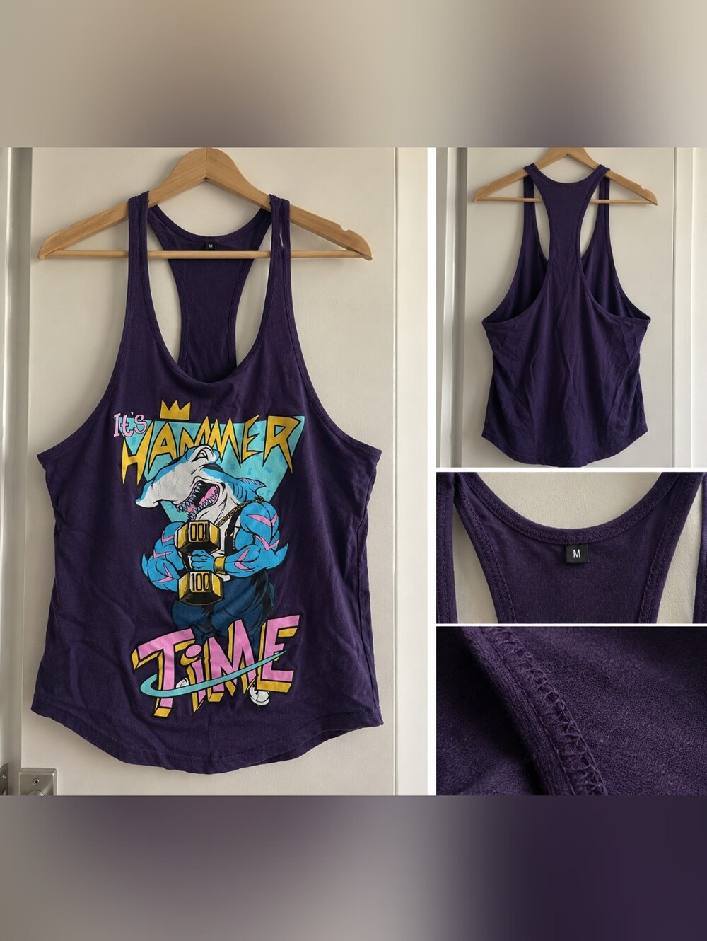 Purple Graphic Racerback Tank Top - It's Hammer Time